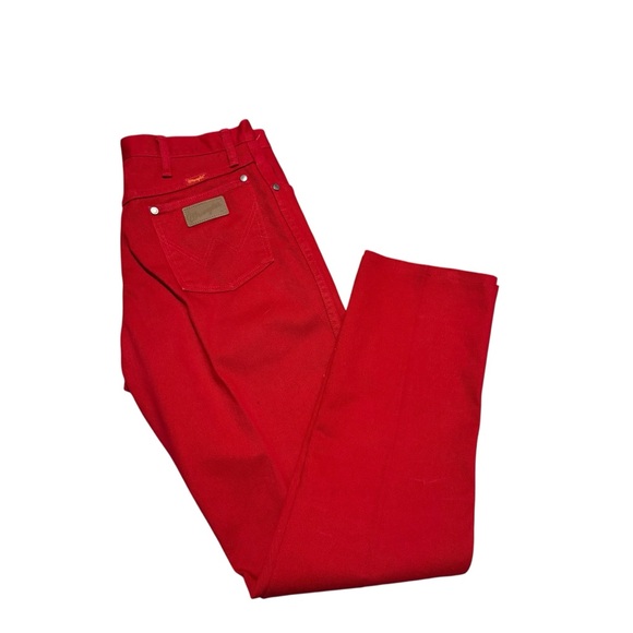 Vintage Wrangler Jeans Women's Western Straight Leg Pants Cherry Red Size 14 - Picture 1 of 7